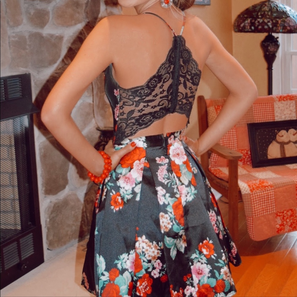 Multi-Color Floral B. Smart Hoco Dress